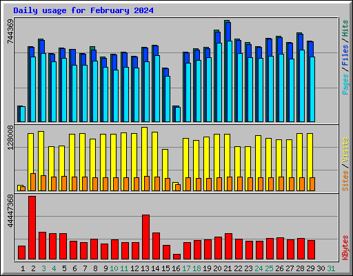 Daily usage for February 2024