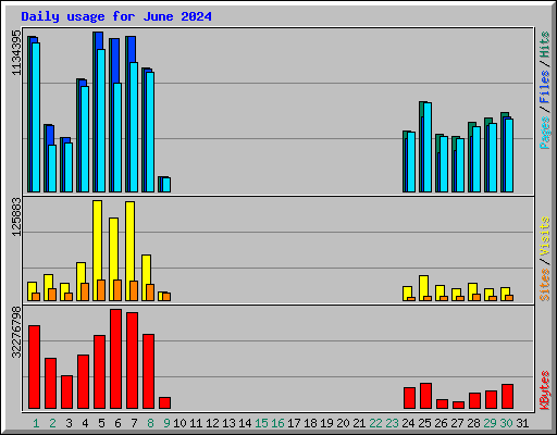 Daily usage for June 2024