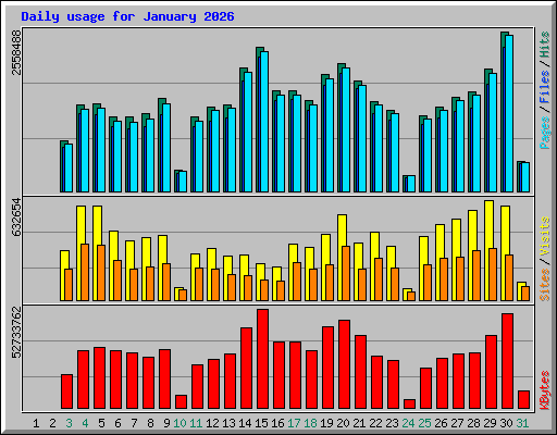 Daily usage for January 2026
