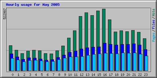 Hourly usage for May 2005