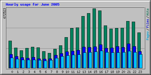 Hourly usage for June 2005