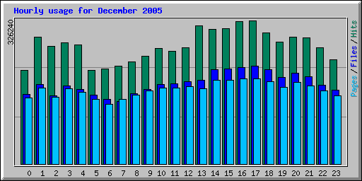 Hourly usage for December 2005