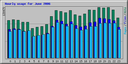 Hourly usage for June 2006