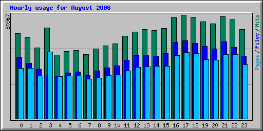 Hourly usage for August 2006