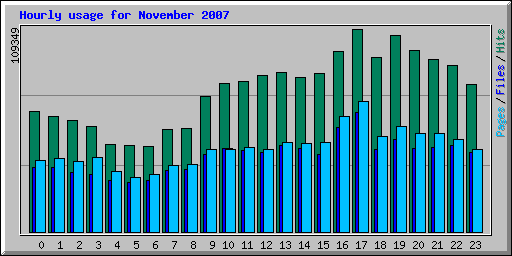 Hourly usage for November 2007