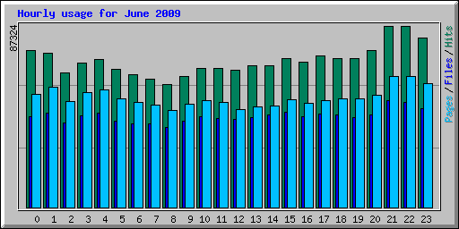 Hourly usage for June 2009