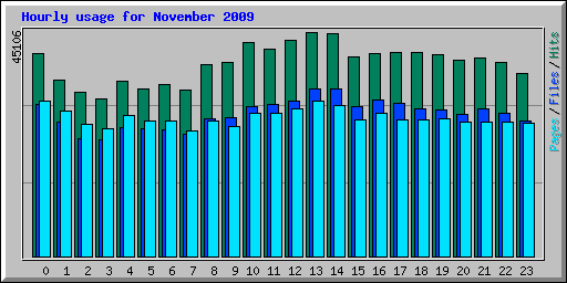 Hourly usage for November 2009