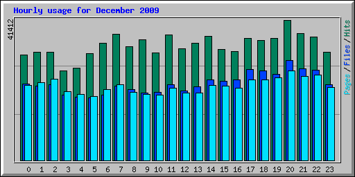 Hourly usage for December 2009