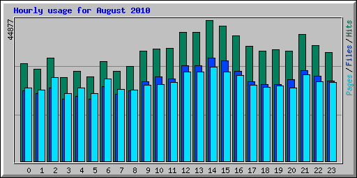 Hourly usage for August 2010