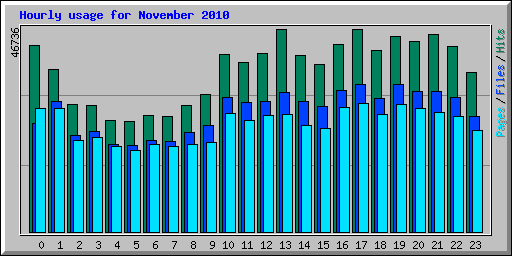 Hourly usage for November 2010