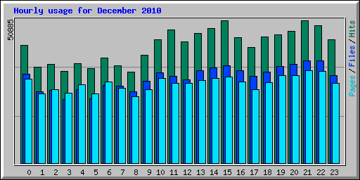 Hourly usage for December 2010