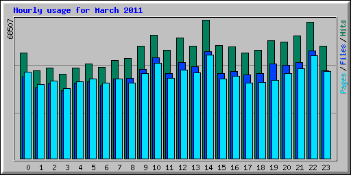 Hourly usage for March 2011